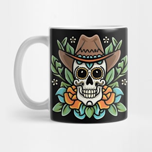 Traditional Cowboy Skull tattoo art Mug